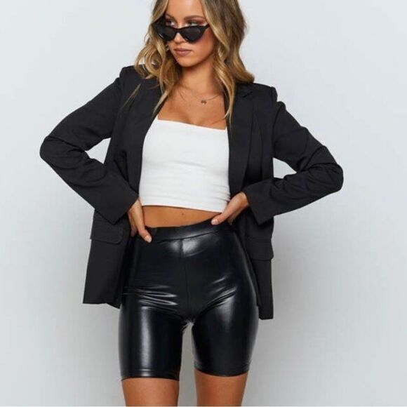 Faux leather biker shorts - Picture 1 of 3